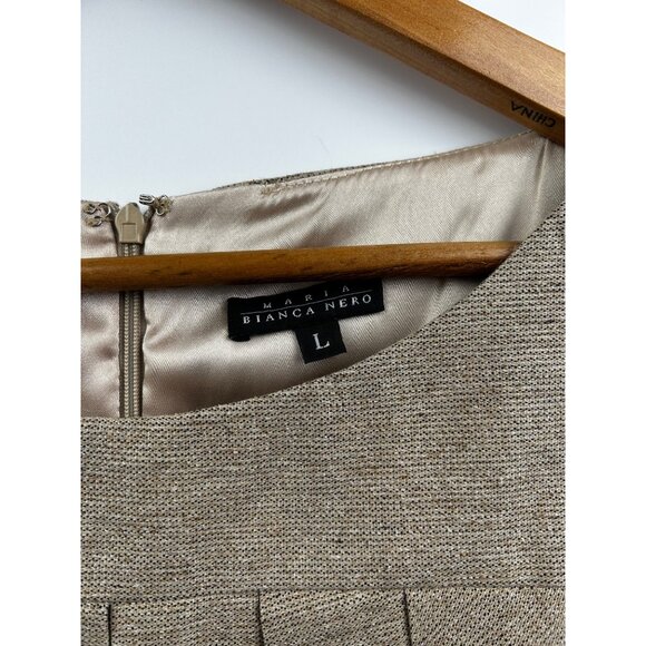 Maria Bianca Nero Elegant Timeless Silk Blend Sheath Dress Made in USA Sz LARGE - Picture 4 of 8